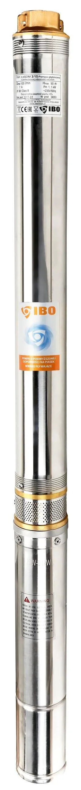Pompa głębinowa 3,5 SDM 2-12 230V IBO